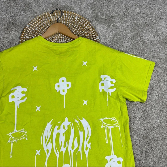 Urban Outfitters Billie Eilish Exclusive Allover Print Tee Baggy Neon Green L - Picture 9 of 16